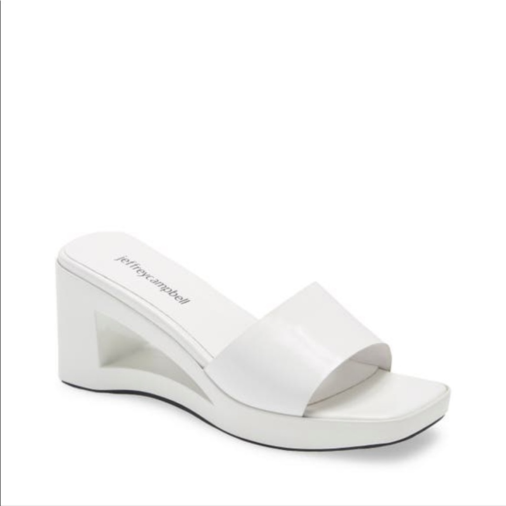 Jeffrey Campbell shaggy wedge slide
